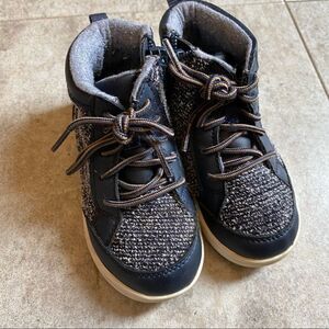 Wonder nation navy baby boy Boots high top zipper sneakers- 7